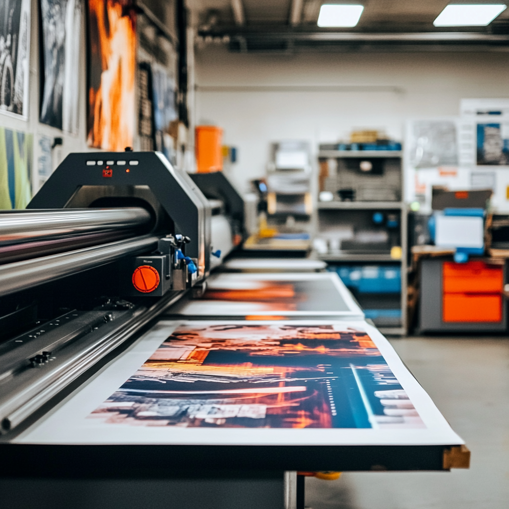 A picture of the imagine this print co press room.